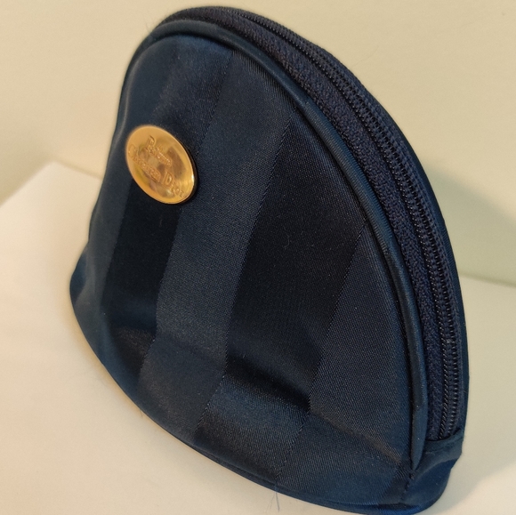 New Vintage Dior Blue Satin Cosmetic Makeup Bag - Picture 7 of 9
